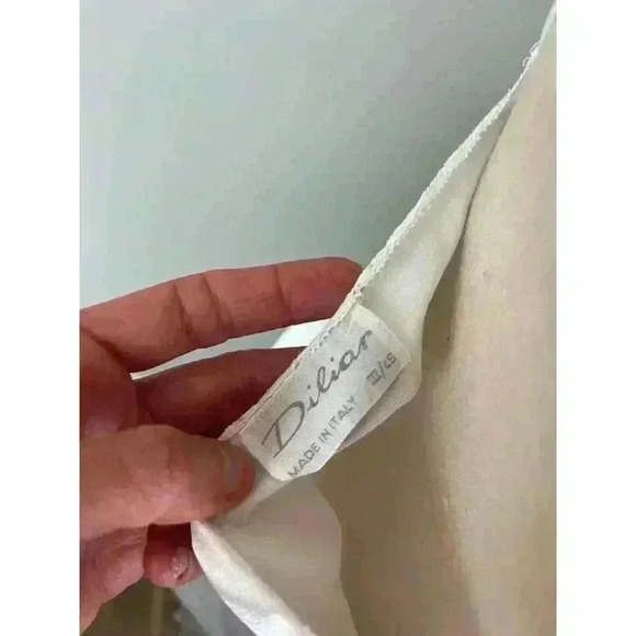 Vtg 80s 90s Diliar Made In Italy White Satin Nightgown Robe Set Lace Long Size M - Picture 9 of 16